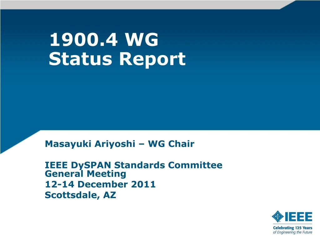1900 4 wg status report