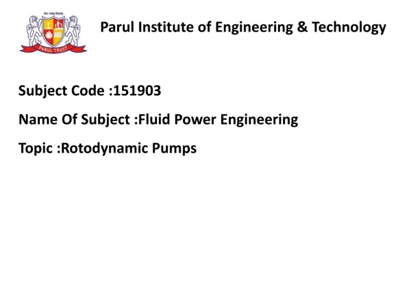Parul Institute of Engineering &amp; Technology