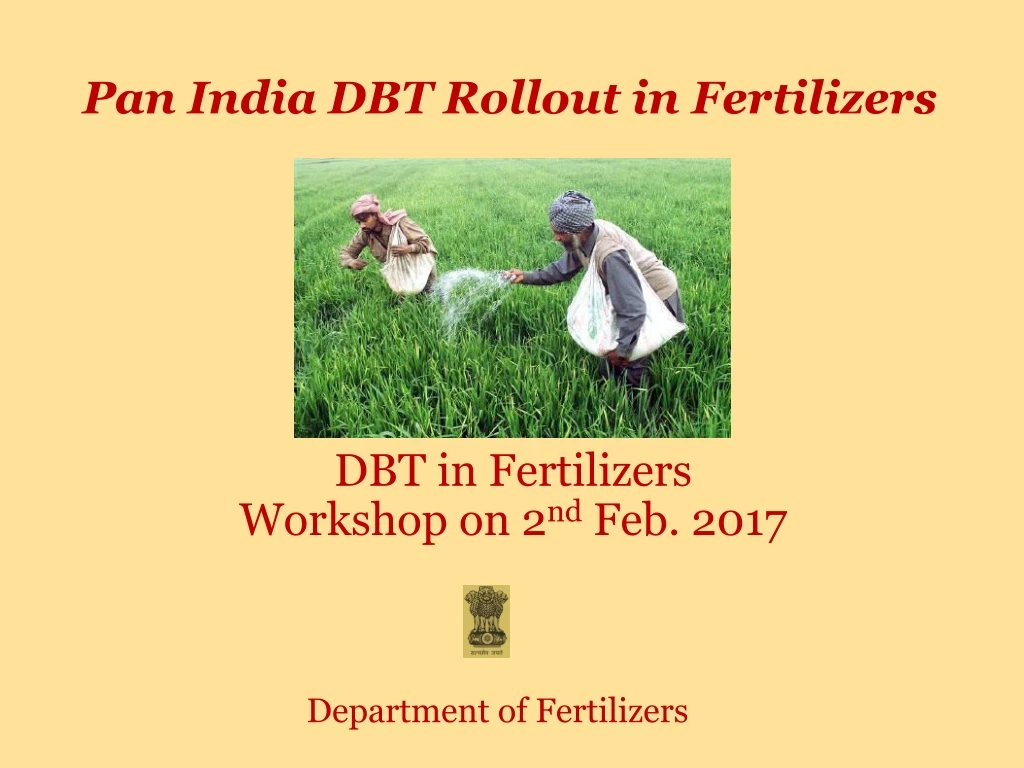 pan india dbt rollout in fertilizers