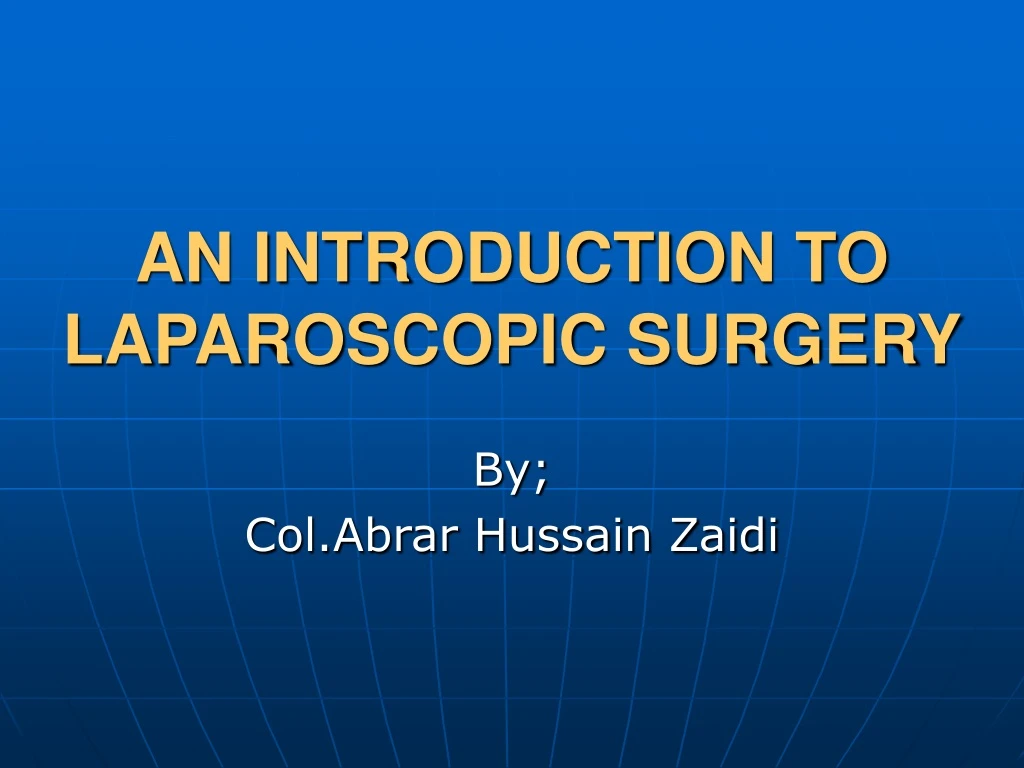 an introduction to laparoscopic surgery