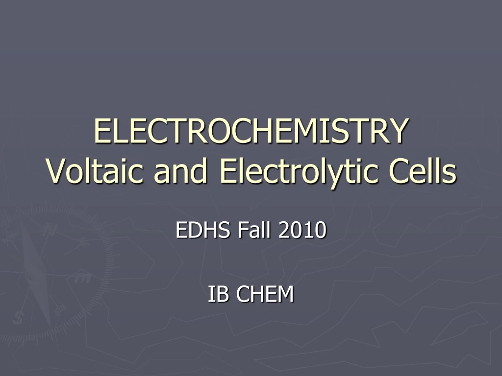 electrochemistry voltaic and electrolytic cells