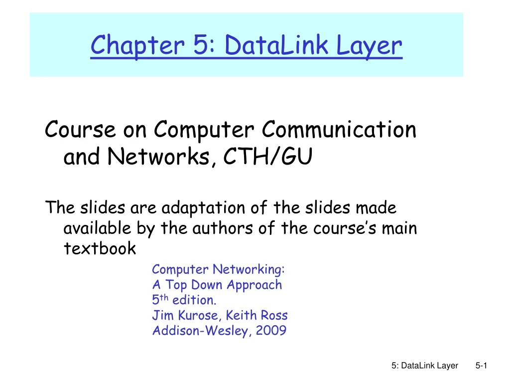 chapter 5 datalink layer