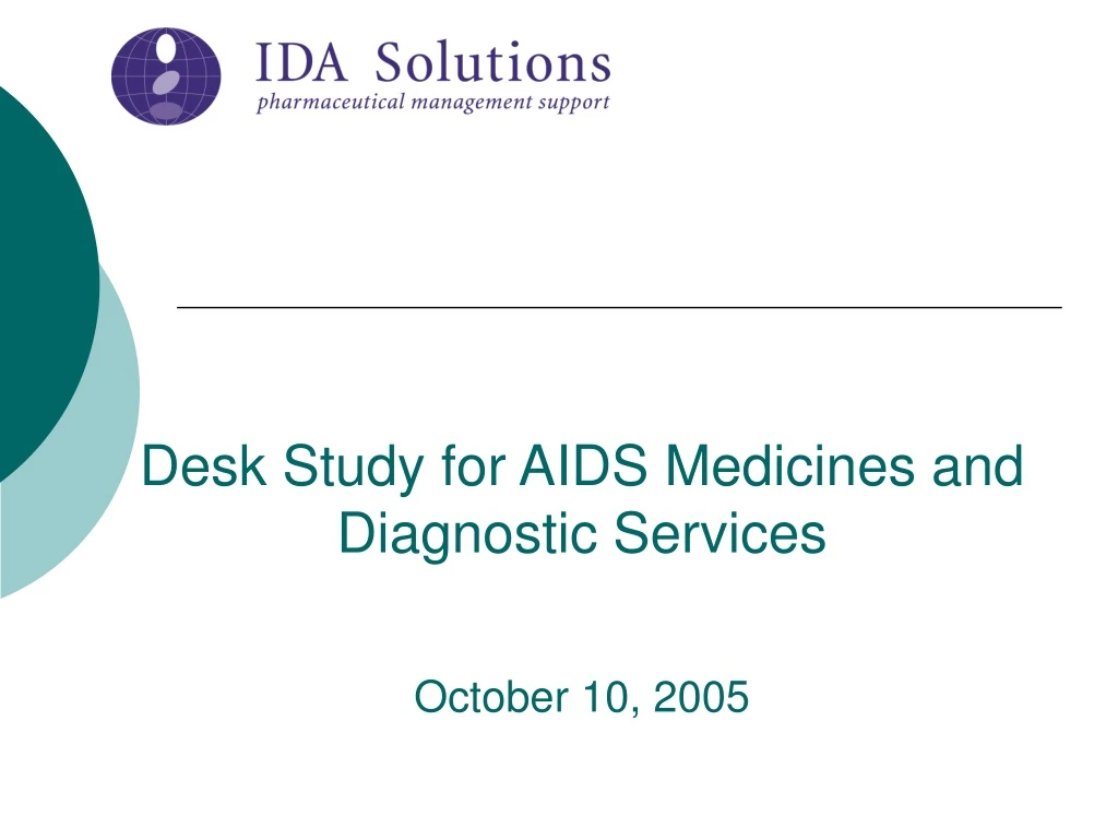 desk study for aids medicines and diagnostic services october 10 2005