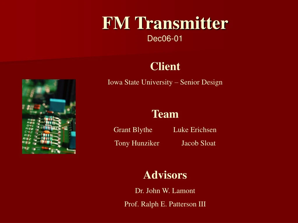 fm transmitter dec06 01 client iowa state