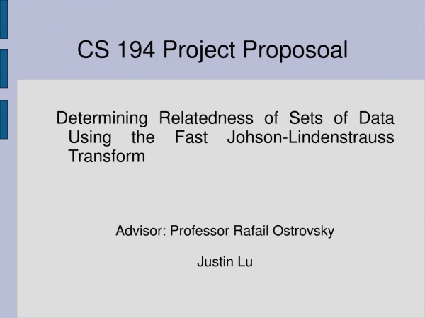 CS 194 Project Proposoal