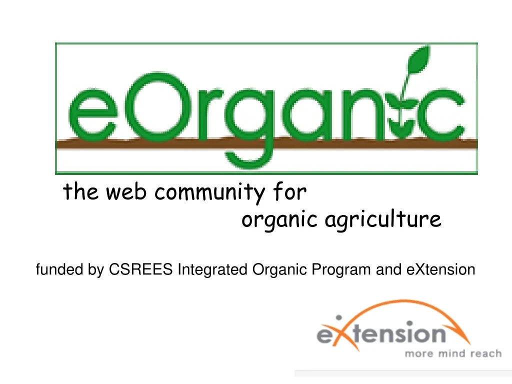 the web community for organic agriculture funded