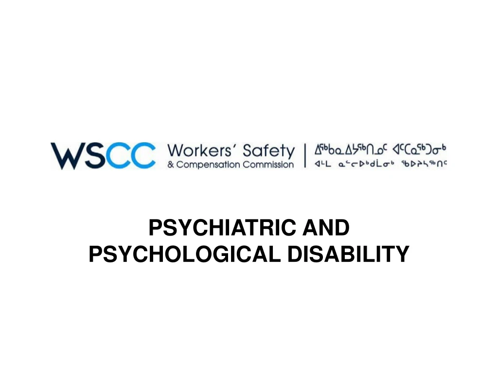psychiatric and psychological disability