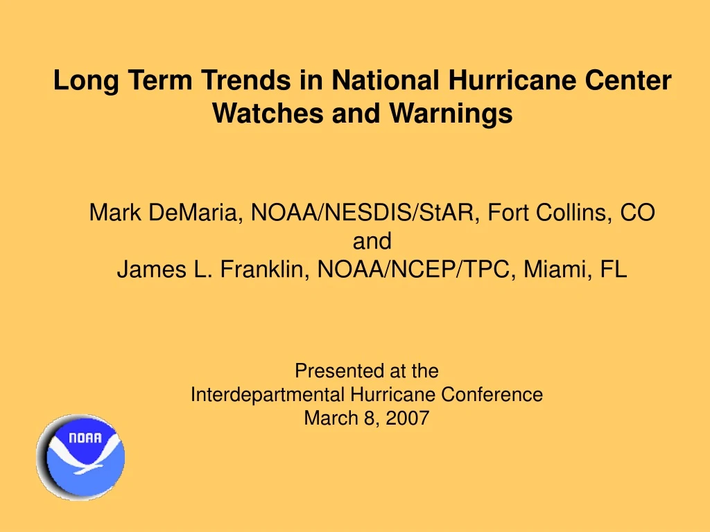 long term trends in national hurricane center