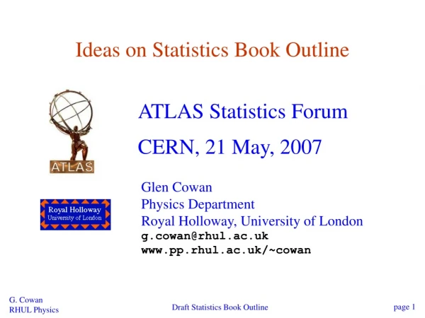 Ideas on Statistics Book Outline
