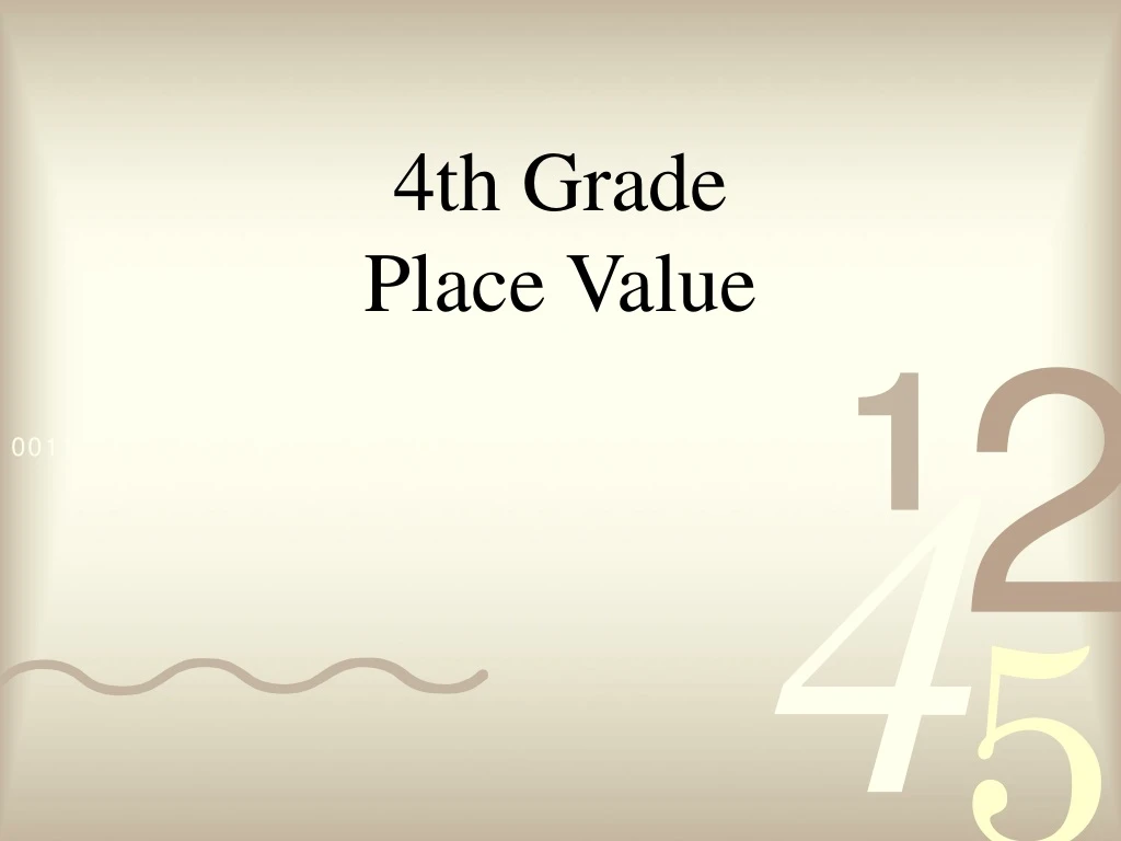 4th grade place value