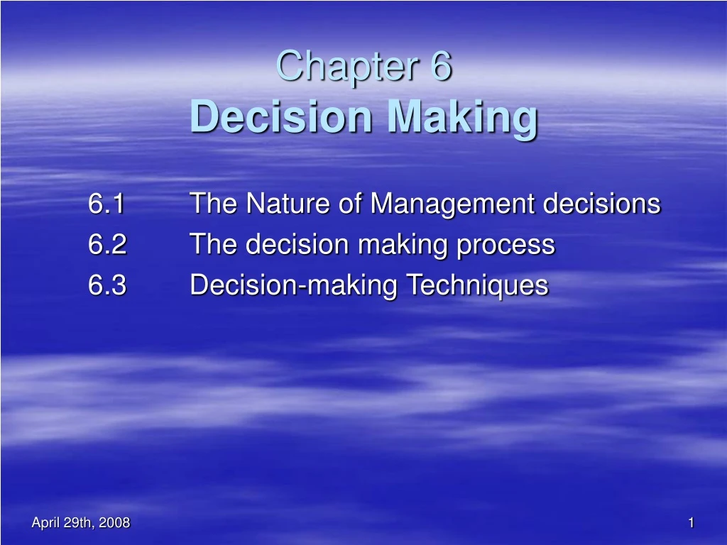 chapter 6 decision making