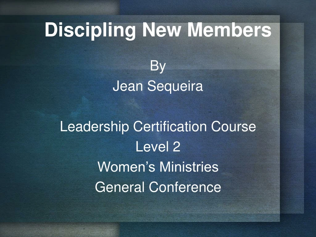 discipling new members