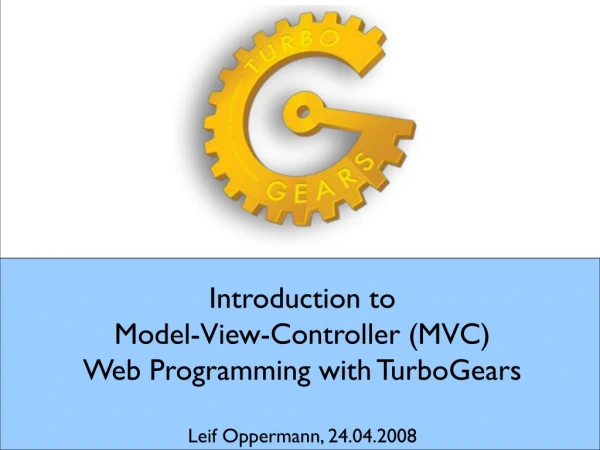 MVC Web Programming with TurboGears