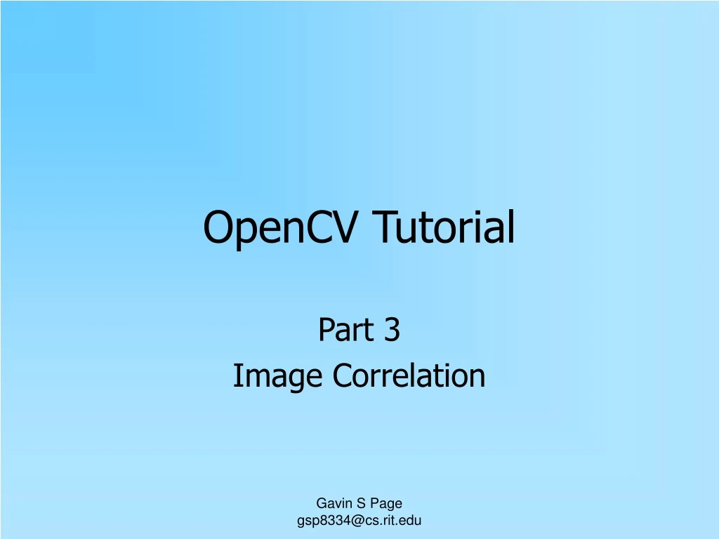 opencv tutorial