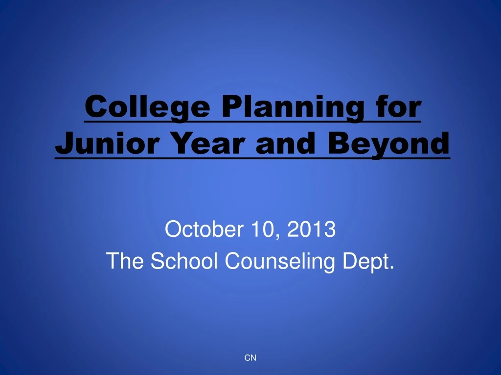 college planning for junior year and beyond