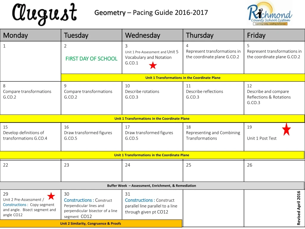 geometry pacing guide 2016 2017