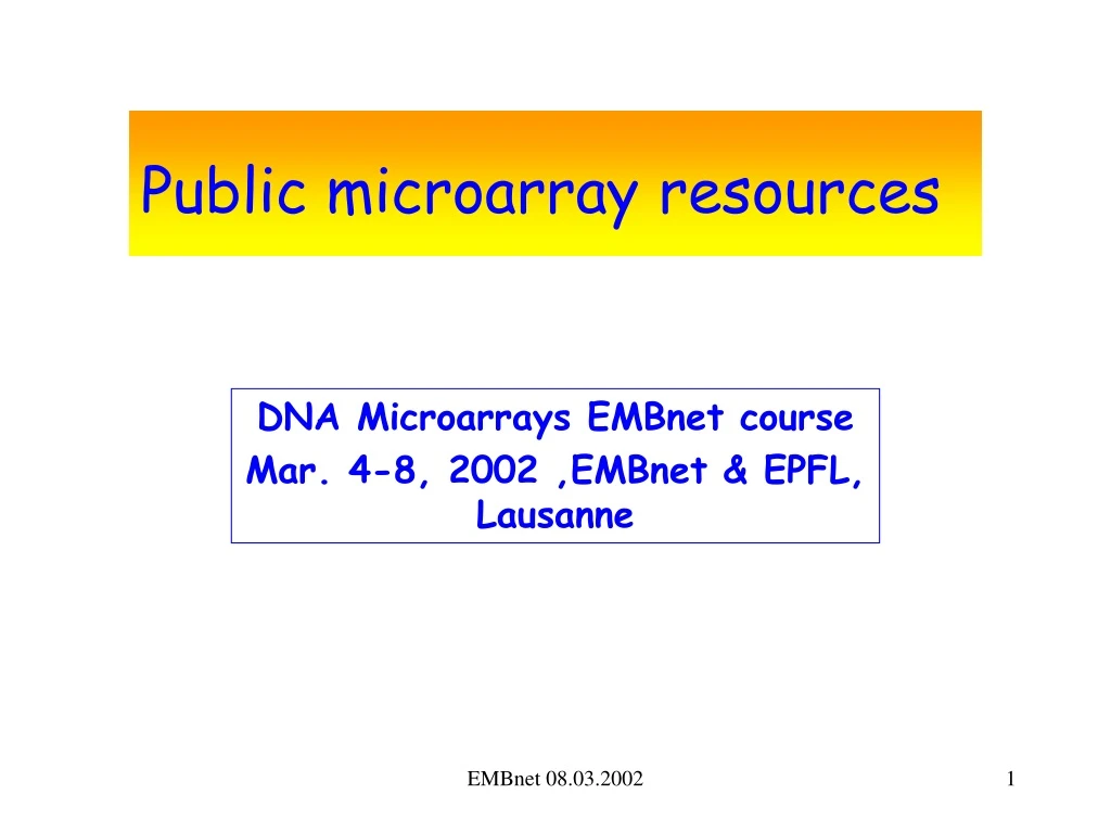 public microarray resources