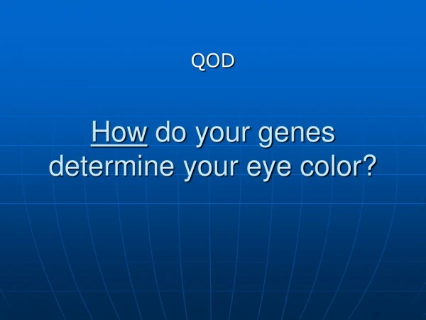 How  do your genes determine your eye color?