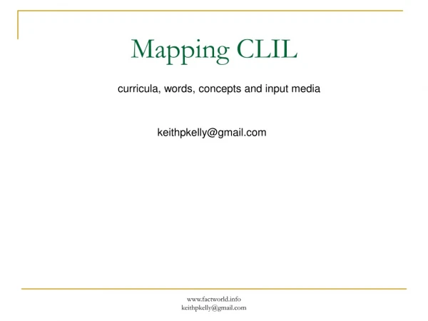 Mapping CLIL
