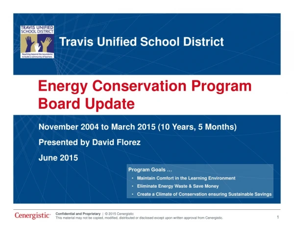 Energy Conservation Program Board Update