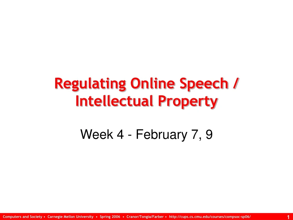 regulating online speech intellectual property