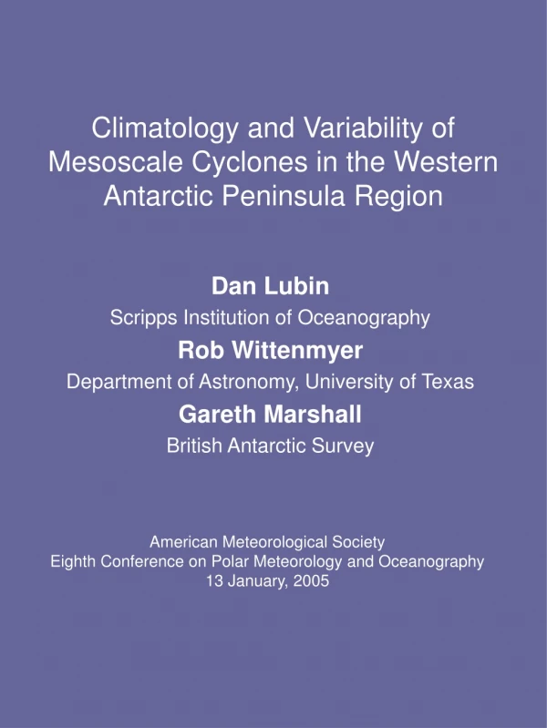 Climatology and Variability of Mesoscale Cyclones in the Western Antarctic Peninsula Region