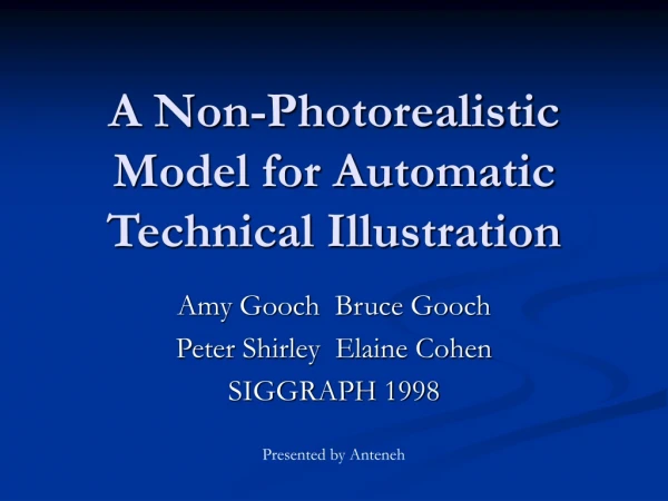 A Non-Photorealistic Model for Automatic Technical Illustration