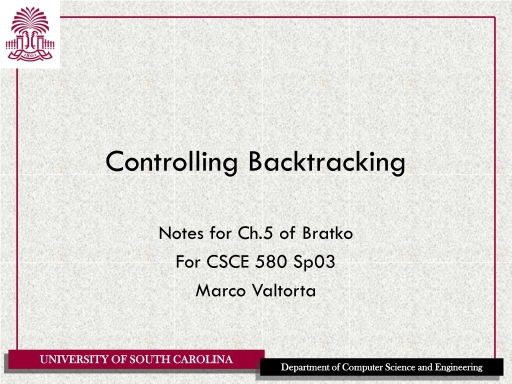 controlling backtracking