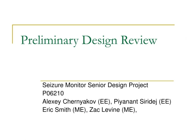 Preliminary Design Review