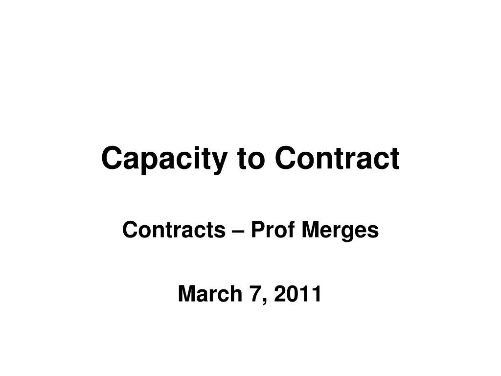 capacity to contract