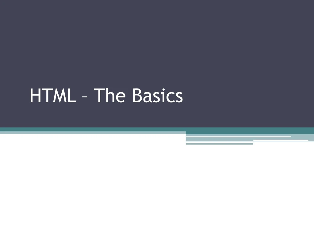 html the basics