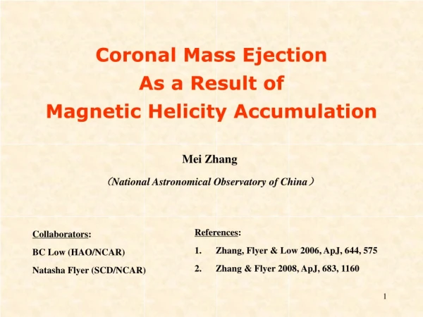 Mei Zhang （ National Astronomical Observatory of China ）