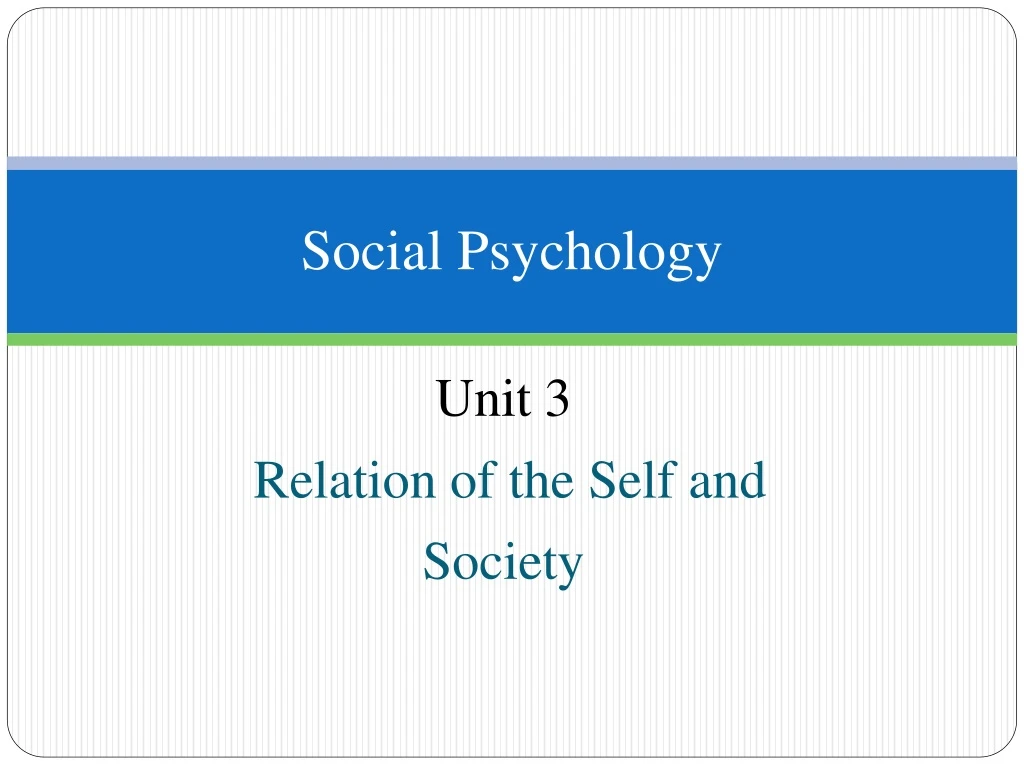 social psychology