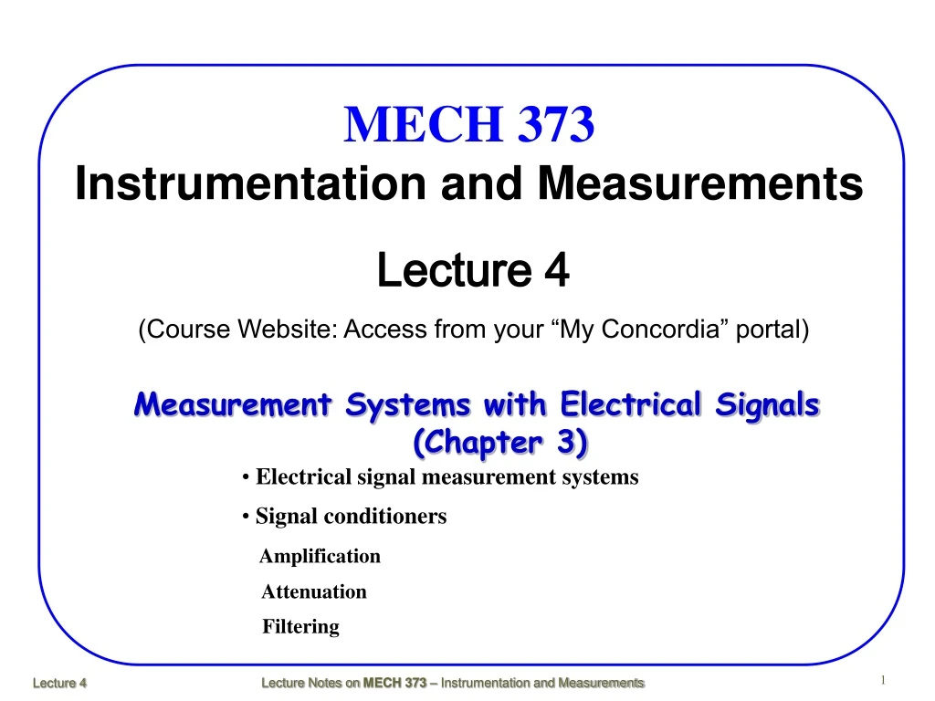 mech 373 instrumentation and measurements