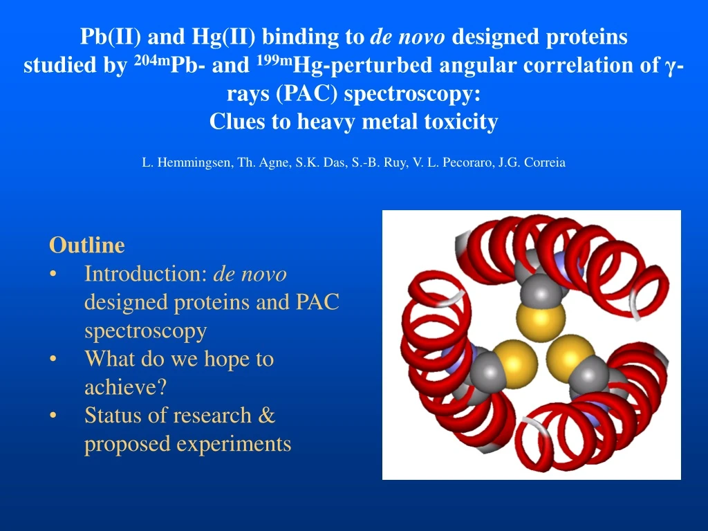 pb ii and hg ii binding to de novo designed