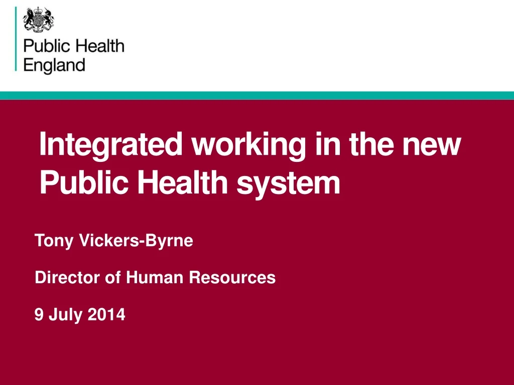 integrated working in the new public health system
