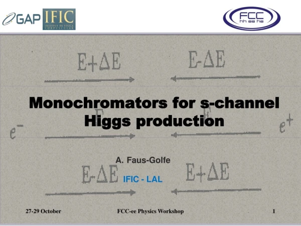Monochromators for s-channel Higgs production