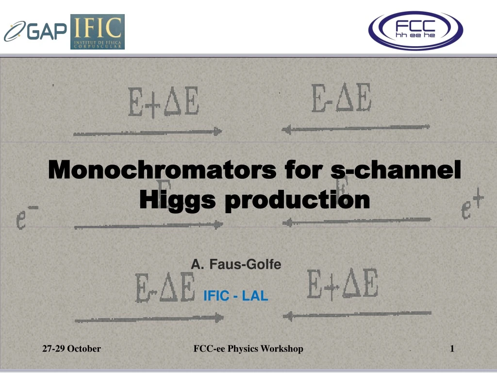 monochromators for s channel higgs production