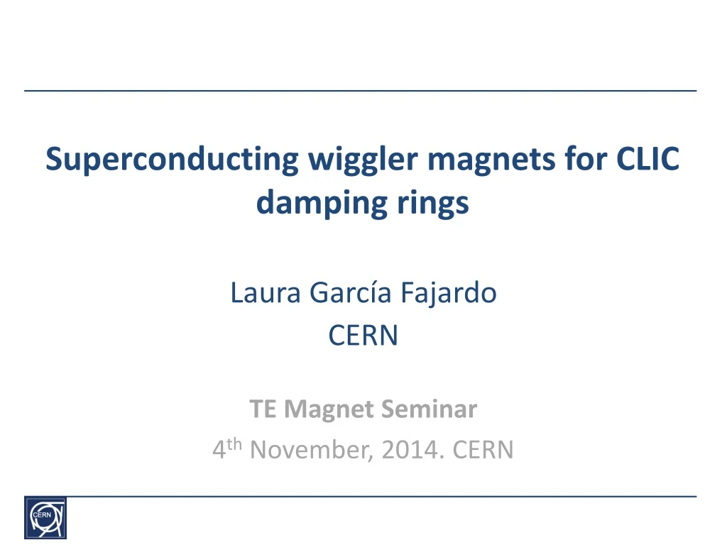 superconducting wiggler magnets for clic damping rings