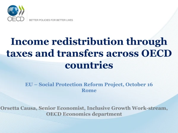 Orsetta Causa, Senior Economist, Inclusive Growth Work-stream, OECD Economics department