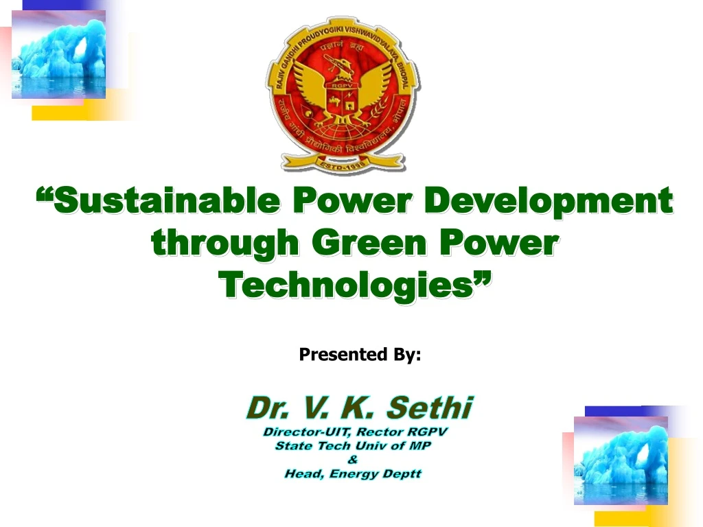 sustainable power development through green power