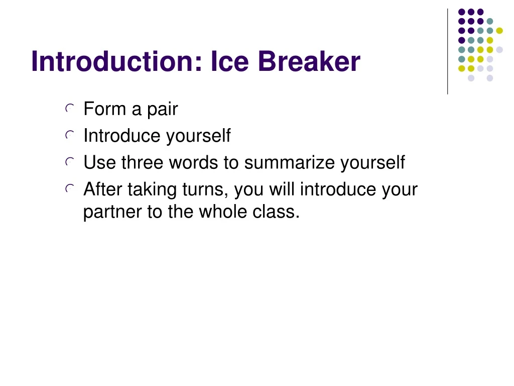 introduction ice breaker