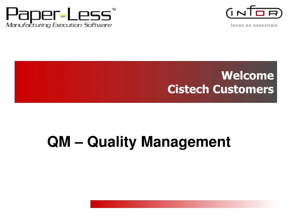 welcome cistech customers