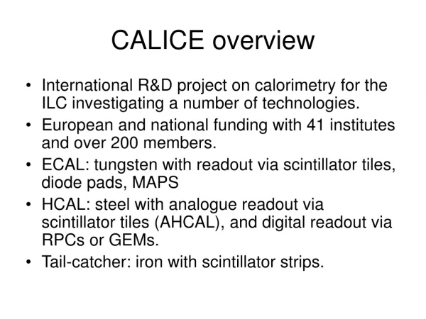 CALICE overview