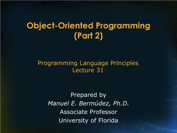 Object-Oriented Programming (Part 2)
