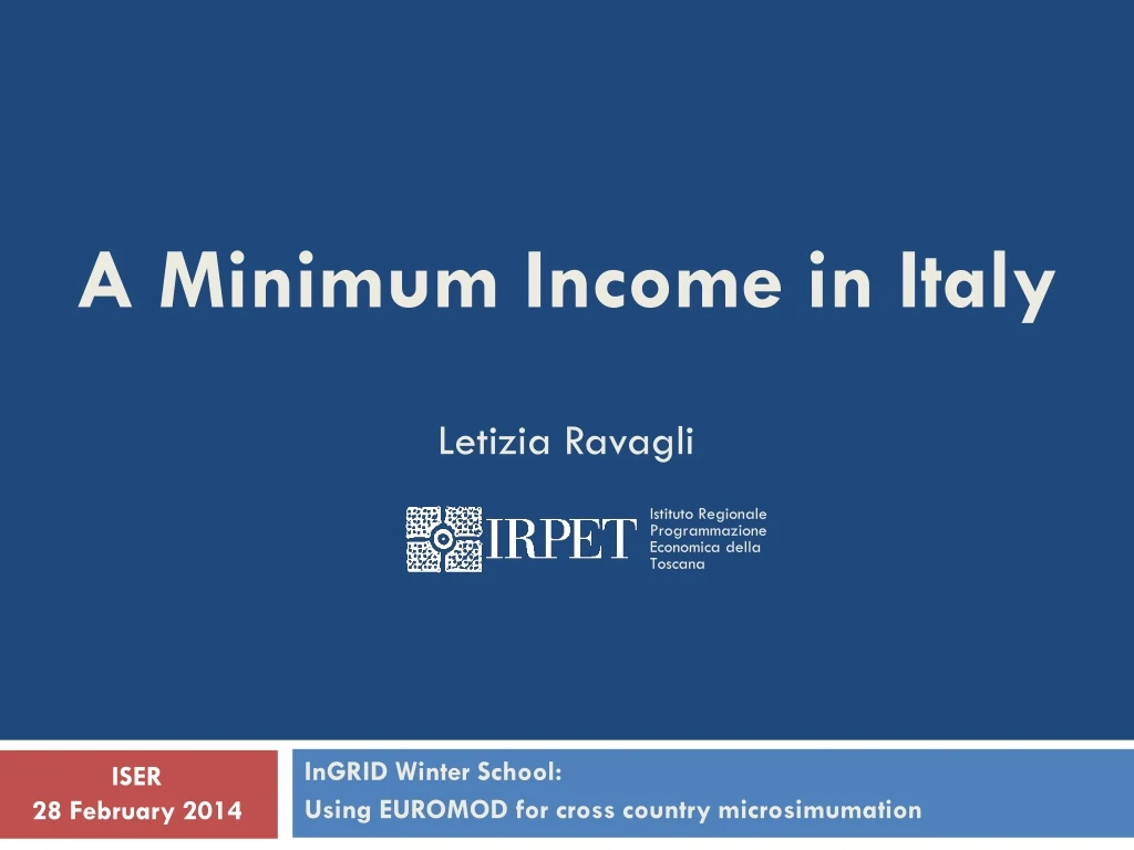 a minimum income in italy letizia ravagli