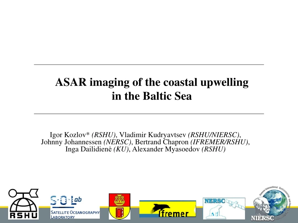 asar imaging of the coastal upwelling