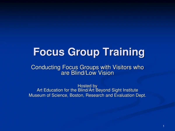 Focus Group Training