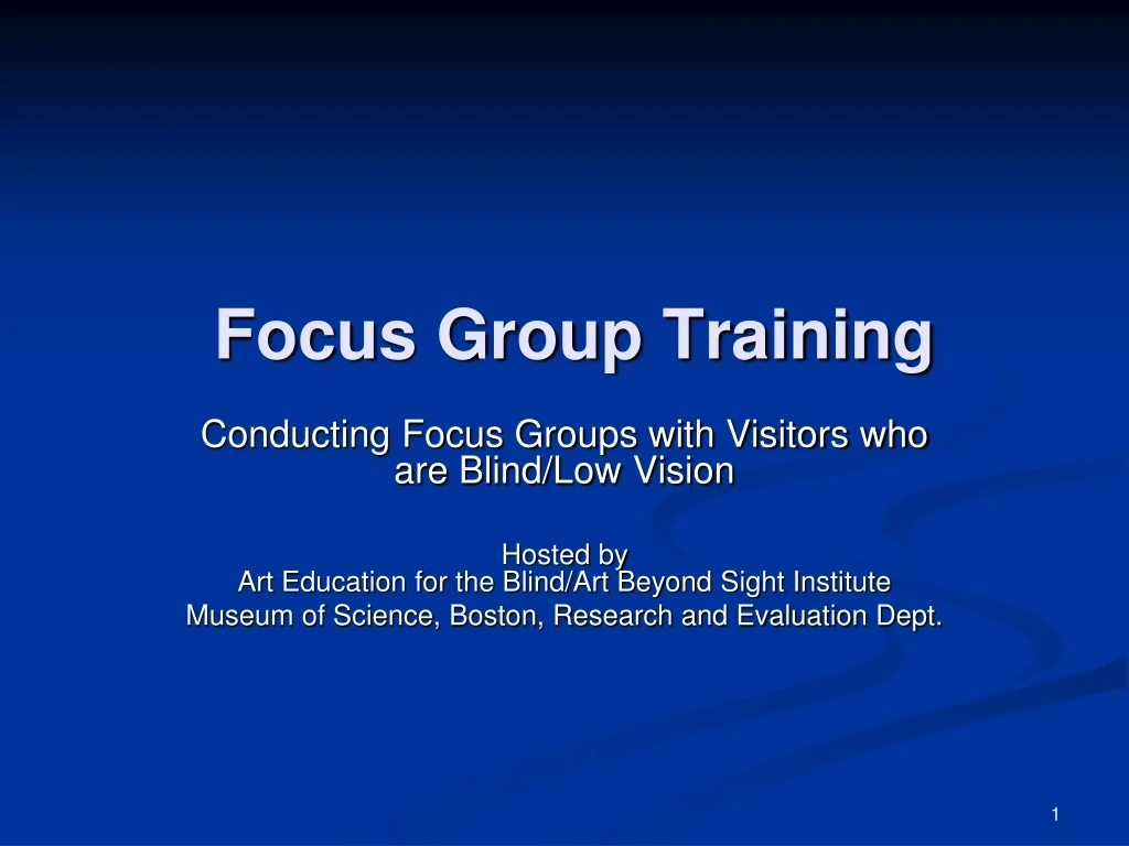focus group training