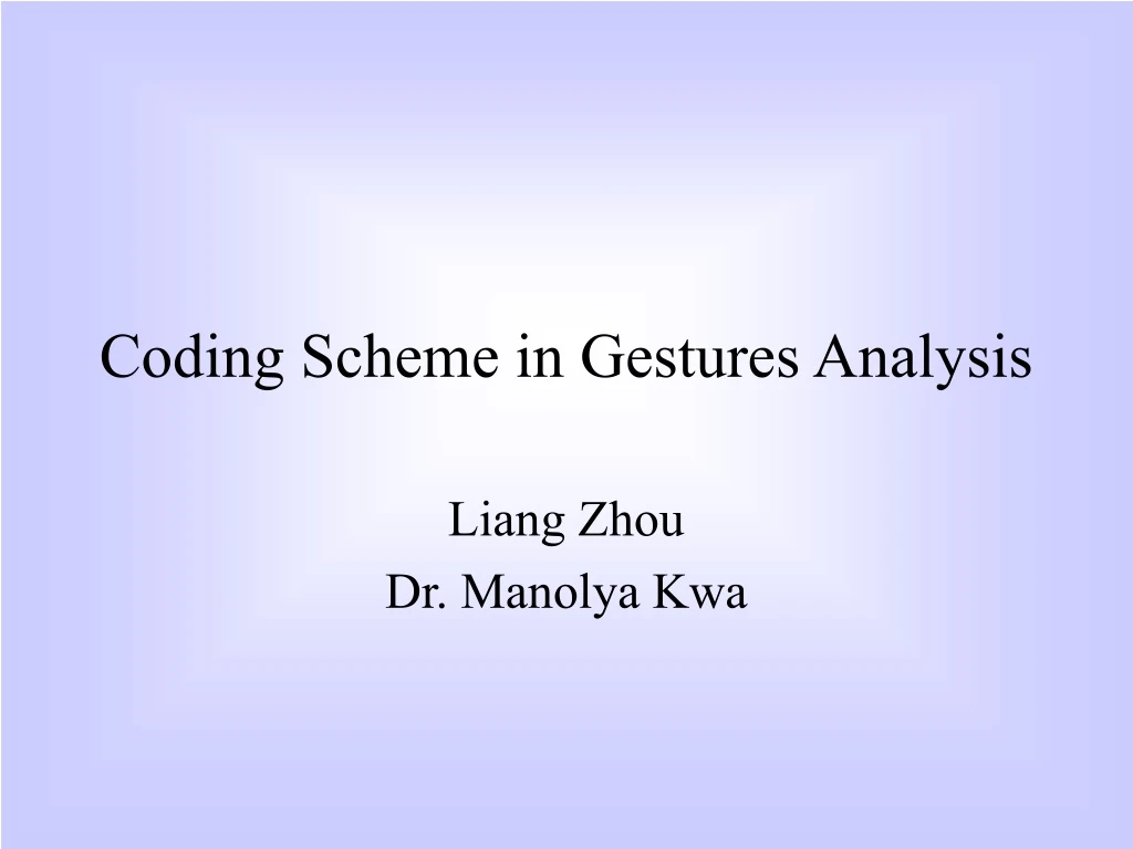 coding scheme in gestures analysis